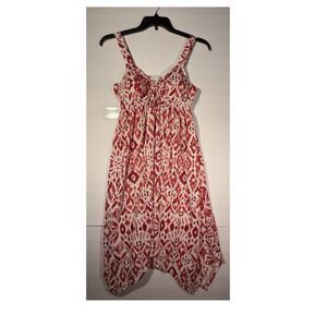 Jamie & Layla Size L Red White Geometric Sundress Polyester Spandex Women